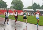 No 6 Edmond Amaning (TVH) wins from No. 2 Christian Carson (Gateshead) 2nd and No. 4 Marvin Popoola (HHH) 3rd in the 100 metres, British National League, Division 1, Gateshead. Photo: David T. Hewitson/Sports for All Pics